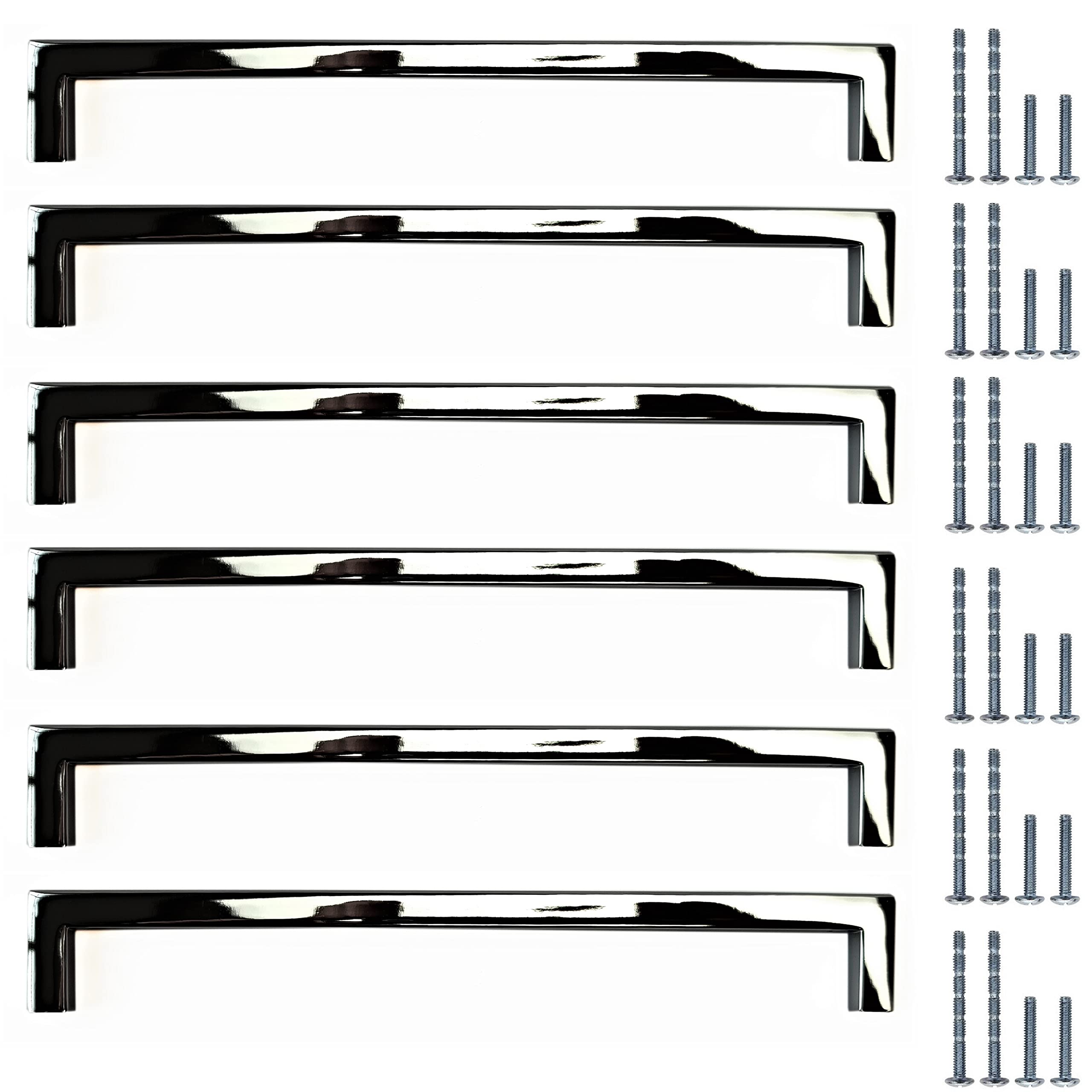 French Furniture Fittings Polished Chrome Kitchen Cabinet D Pull Handles - Set of 6 Cupboard Drawer Bedroom Furniture Bow boss Handles