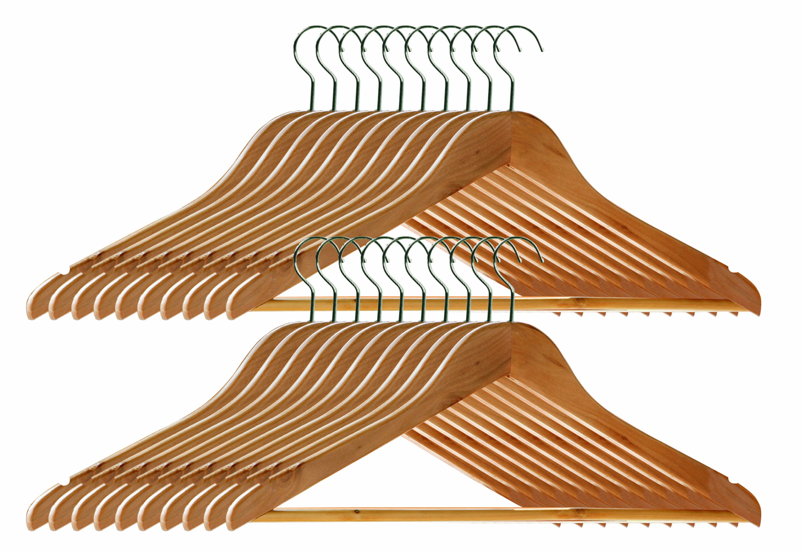 Premier Housewares Wooden Clothes Hangers, Set of 20, Wooden Wardrobe Hangers, Clothes Storage, Long Lasting