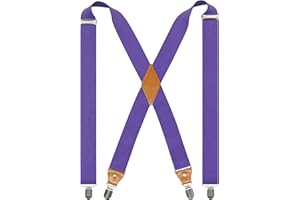 Doloise Adjustable Elastic X Back Style Suspenders for Men's and Women's With Strong Metal Clips