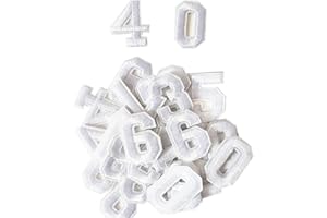 Harsgs 40PCS Iron on Numbers Patches, Embroidered Patches Numbers 0-9 Applique for Clothes, Dress, Hat, Jeans, DIY Accessories, White