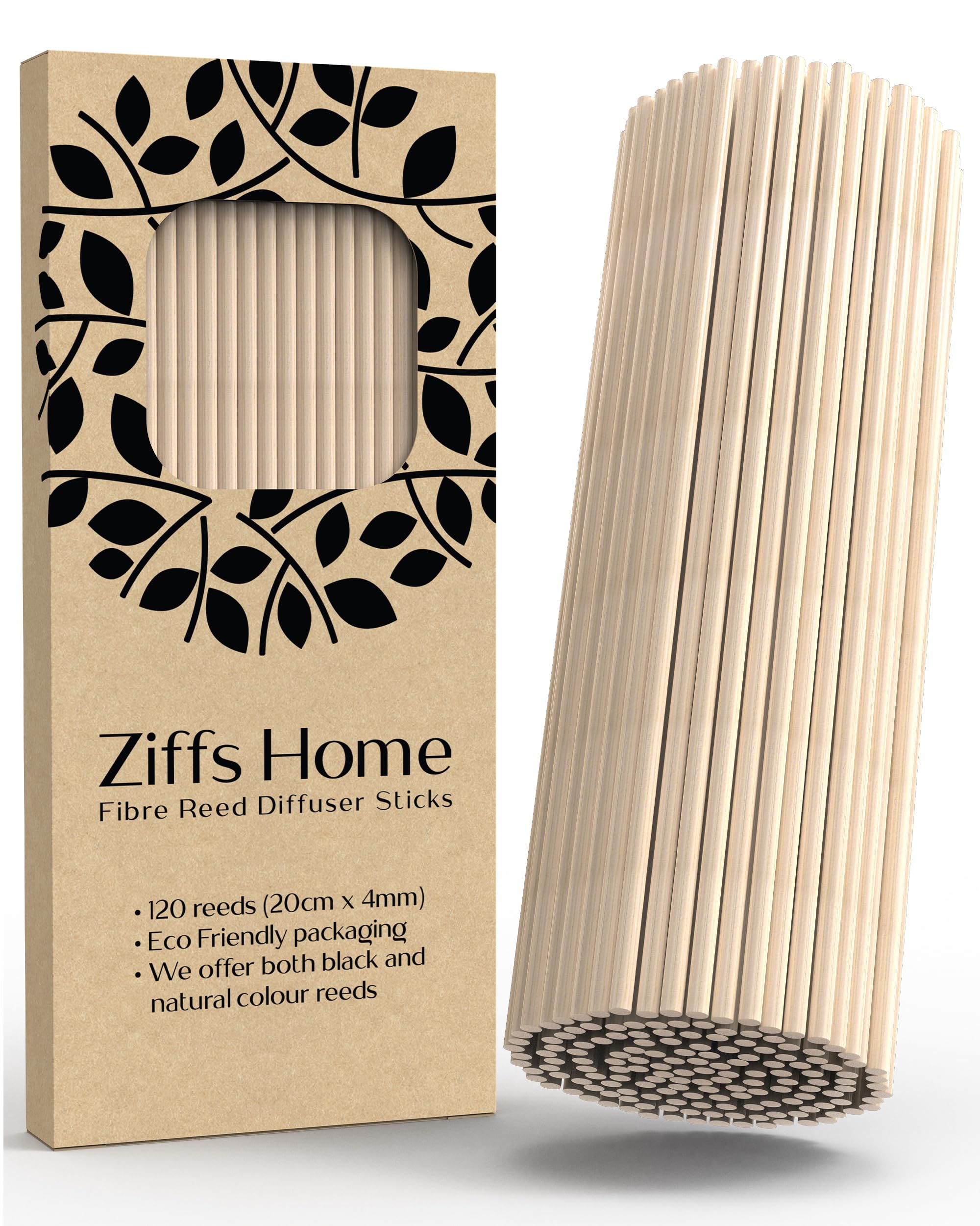 Photo 1 of Ziffs Home® 120pcs Natural Fibre Reed Diffuser Sticks - 20cm/7.87in x 4mm/0.16in - Thick Diffuser Reeds Sticks - Diffuser Sticks for Diffuser Oils Fragrance Refill - Fibre Reeds for Diffusers