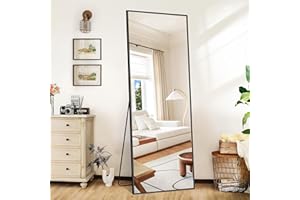 COFENY Rectangle Mirror Full Length, Black Full Body Floor Wall Mirror Standing, Leaning or Hanging, Long Full Body Mirrors S