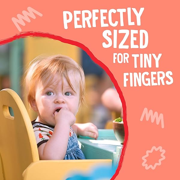 EARTH’S BEST ORGANIC MELTY HOOPS, BITE-SIZED SNACKS FOR BABIES 8 MONTHS AND UP, STRAWBERRY AND MANGO, 0.70 OUNCE BAGS (PACK OF 4)