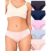 BAMBOO COOL Womens Underwear Breathable Moisture-Wicking Briefs Hipster Ladies Panties, 5-Pack
