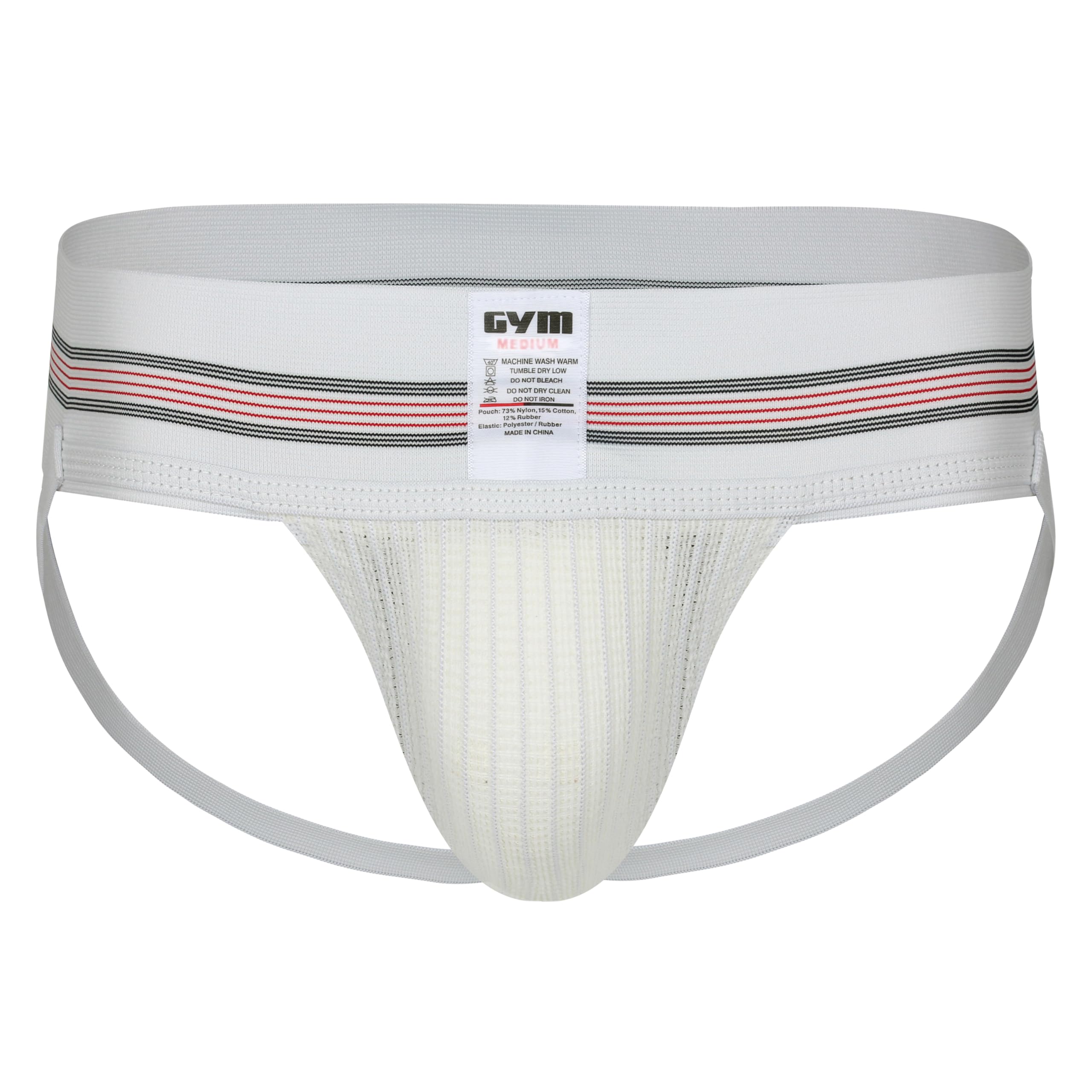 GYM mens 3" Wide Band Classic Athletic Supporter, White, Medium