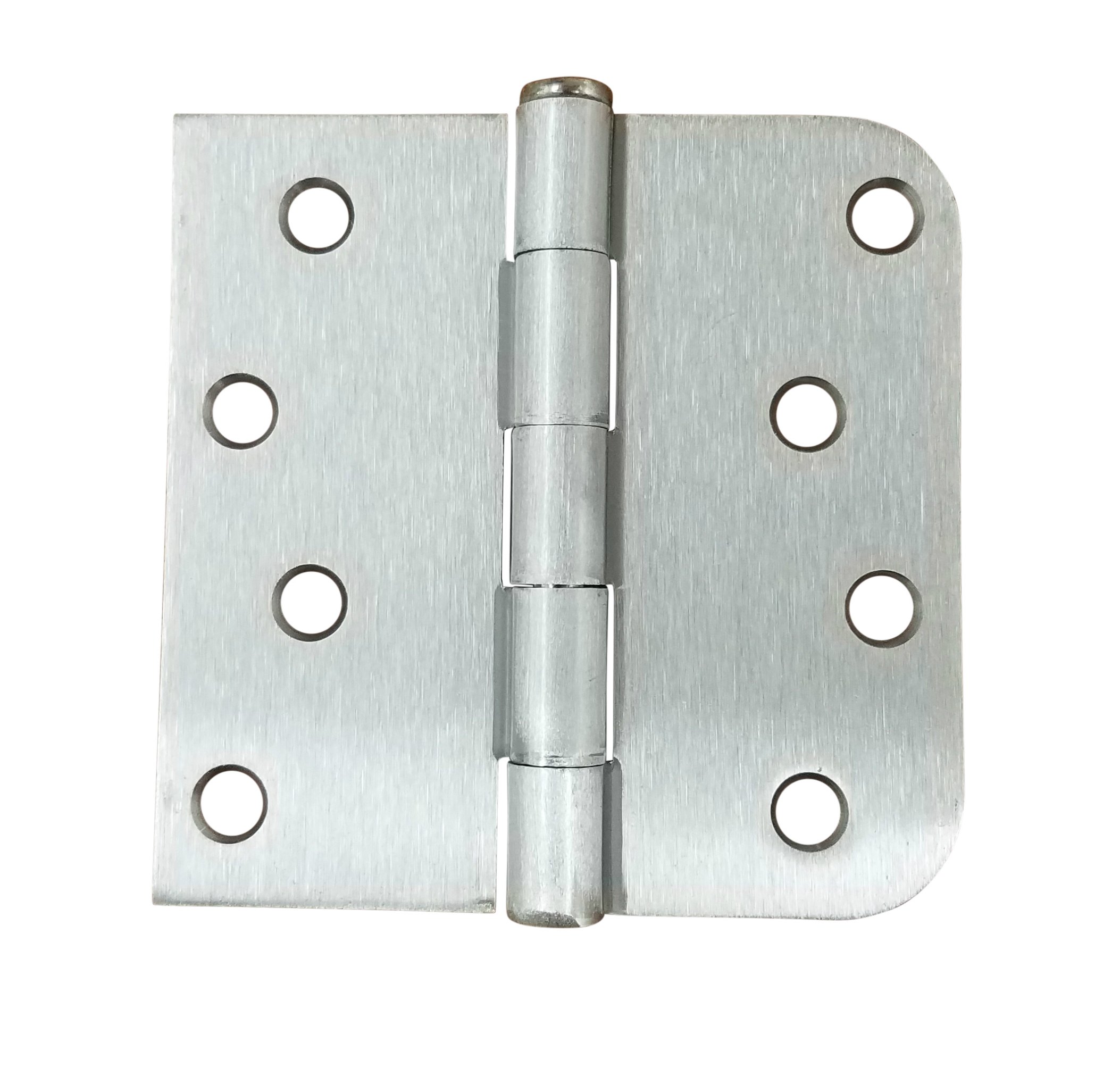 Hinge Outlet 4 Inch Exterior Door Hinges - 5/8 Inch Square Corner - Removable Pin for Smooth Operation (Satin Nickel, 2 Pack)