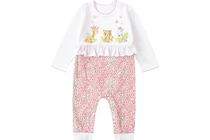 FITFIFTH POD Infant Baby Girl Clothes Cute Giraffe Zebra Print Jumpsuits Pure Cotton Baby Girls One-Piece Rompers