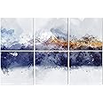 Ruonin.X 6 Pack Decorative Art Acoustic wall panels,Better Acoustic Treatment than foam, Premium Sound Absorbing and Soundproof wall panels for Recording studio and home, 72"x48" inch—Golden Mountain