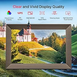 Frameo 10.1" Digital Picture Frame, Gray Wood Smart