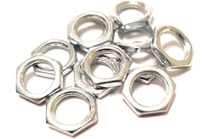 AXEGRINDERZ 12 pack Quality US Thread 3/8 inch x 32 Potentiometer Nuts for Guitar Pots or Jacks
