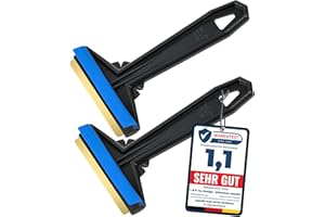 L & P CAR DESIGN Car Ice Scraper Brass Blade - fast, easy & efficient - [ 2 Pack ] Brass Ice Scraper for Car - Ice Scrapers for Car Windshield Ice Scraper - Original Murska from Europe - for Winter - A054-2 Black Blue