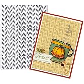 Glodecart Chevron Herringbone Background Embossing Folder, Plastic Textured Impressions Basic Pattern Chevron Embossing Folder Template for Card Making Scrapbooking Paper Craft Album Stamps DIY D&eacute;cor