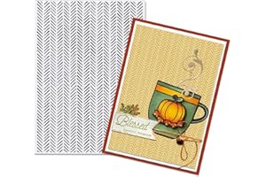 Glodecart Chevron Herringbone Background Embossing Folder, Plastic Textured Impressions Basic Pattern Chevron Embossing Folder Template for Card Making Scrapbooking Paper Craft Album Stamps DIY Décor