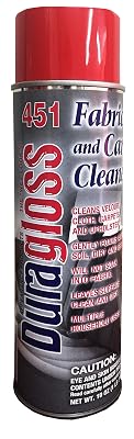 Duragloss 451 Fabric and Carpet Cleaner, Aerosol Foam, 1 Pack, white foam