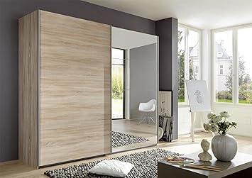 Wimex German Ernie Oak 225cm Sliding Mirror Door Wardrobe Extra