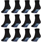 Tphon Toddler Socks with Grippers Toddler Boy Socks for Baby Children 12 Pairs Kids Anti Skid Sock 0-7 Years