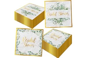 PYMUROD 40pcs Bridal Shower Napkins-Sage Green Bridal Shower Decorations Disposable Greenery Floral Wedding Napkins for Anniversary Engagement Mr and Mrs Bridal Shower Party Supplies
