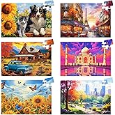 Biarek 6 Pack 36 Large Piece Puzzles for Seniors Puzzle Dementia Alzheimer's Products Activities for Elderly Adults Easy Jigsaw Puzzle Alzheimer's Gift for Patients in Nursing Home with 6 Storage Bags