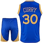 Basketball Jersey for Boys/Men 2 Piece Basketball Uniform Adult Sleeveless Kit Lightweight Set