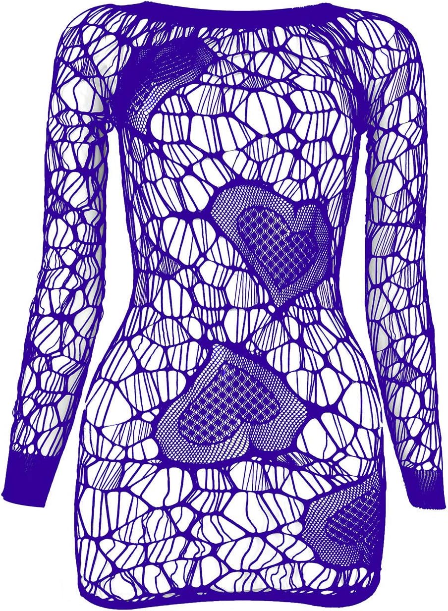 LemonGirl Women Long Sleeve Bodystockings Lingerie Bodysuit Stockings Dress Free Size