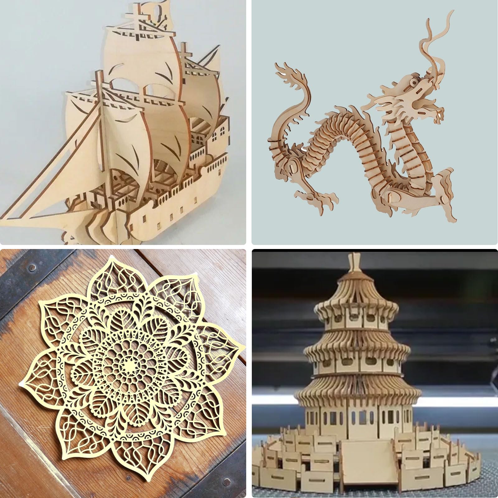 10Pcs 16 x 12 x 1/8 Inch Basswood Sheets, Unfinished Wood Boards, 3mm Basswood for Laser Cutting, Arts and Crafts, Painting, Pyrography, Wood Engraving, Architectural Models