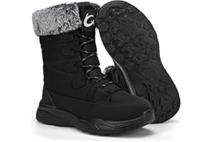 Larwen Womens Snow Boots for Winter: Comfortable Warm Fur Lined Anti Slip Mid-calf Booties for Walking