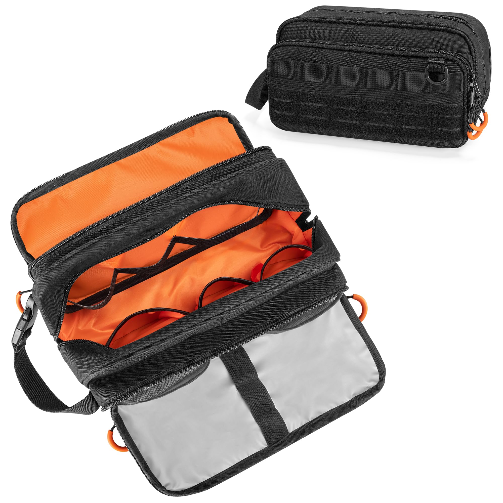 Photo 1 of Prokva Tactical Toiletry Travel Bag for Men, Dopp Kit Shaving Organizer Case for Toiletries, Shower and Grooming Care Accessories, Black (Empty Bag Only, Patent Design)