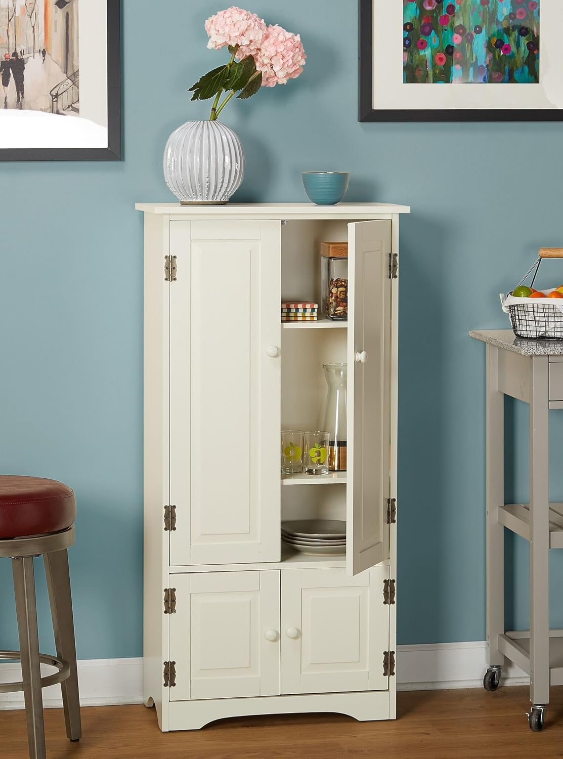 target storage cabinets with doors on Accent Furniture Black Target Marketing Systems Tall Storage Cabinet With 2 Adjustable Top Shelves And 1 Bottom Shelf Home Kitchen