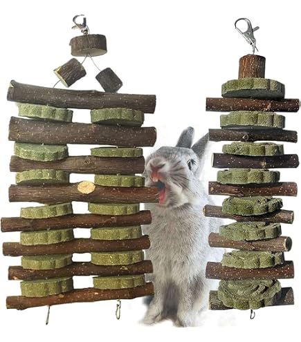 Rabbit Chew Toys 28Pcs Small Animal Chew Toys – Wood & Grass Chews For ...