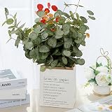 HNVNER 6 Bunches Eucalyptus Leaves Artificial Silk 60 cm Green Foliage view 4