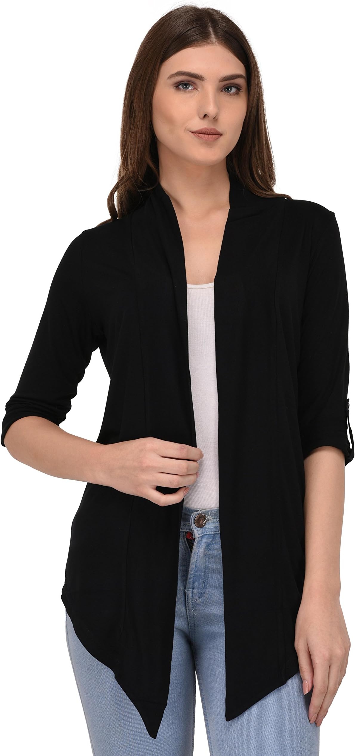 ESPRESSOWomen's 100% Viscose Waterfall Shrugs with Button Foldable Sleeve