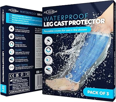 JFA Medical Waterproof Shower Leg Cast Covers - Box of 3, Half Leg