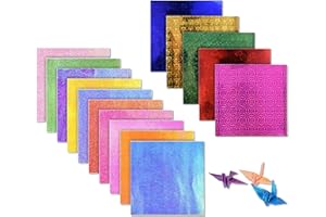 100 Sheets Origami Paper, 6 x 6 Inches Shiny Square Origami Paper Kit, Rainbow Color Handicrafts Paper DIY Crafts Decoration 