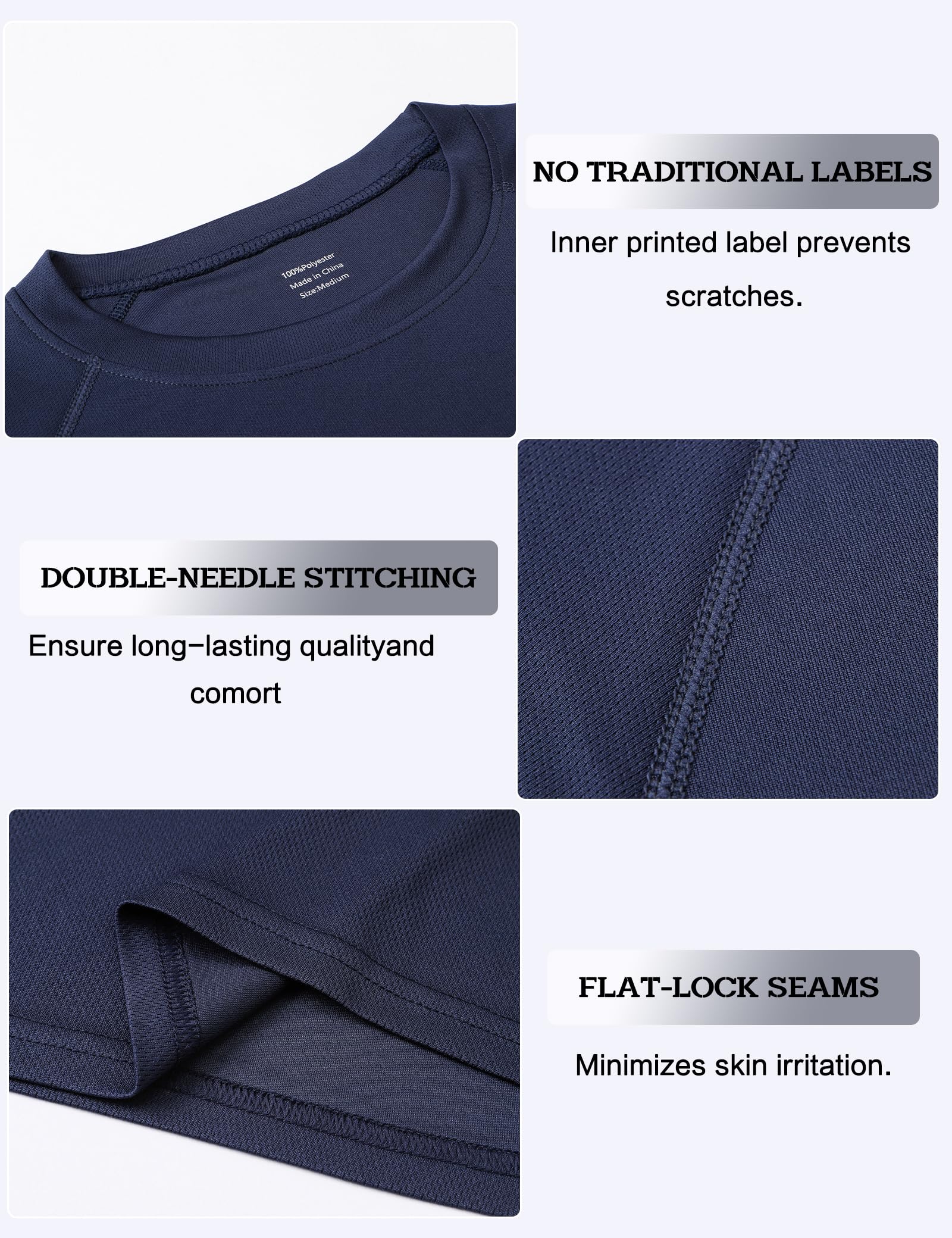 Cimic Sports T-Shirts, Men's Functional Shirt, Quick-Drying, Breathable Training Shirt, Fitness/Running Shirt, Short Sleeves, Pack of 3/5/7