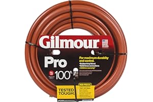 Gilmour Pro Commercial 3/4" x 100' Heavy Duty Water Hose, Durable and Kink Resistant 100 ft Garden Hose