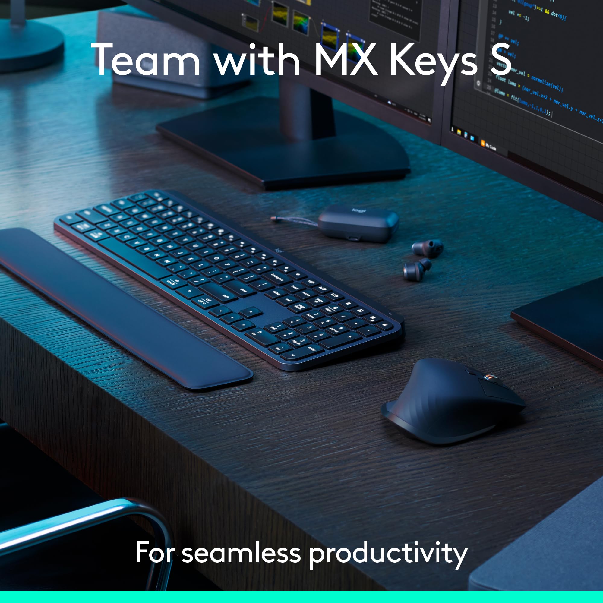 Logitech MX Master 3S - Wireless Performance Mouse with Ultra-Fast Scrolling, Ergonomic, 8K DPI, Glass Tracking, Silent Clicks, USB-C, Bluetooth, Windows, Linux, Chrome - Dark Gray