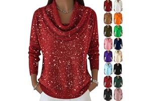GENERIC Cozy Sweaters for Women 2025 Knitted Casual Loose Pullover Fashion Cowl Neck Long Sleeve Fall Winter Clothes Trendy Tops