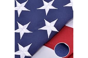 OLYNIK American Flags for Outside 4x6 FT, Heavy Duty Spun Polyester Canvas Material,100% in USA, Tear-Resistant and Waterproof Series, US Flag with Embroidered Stars, Brass Grommets