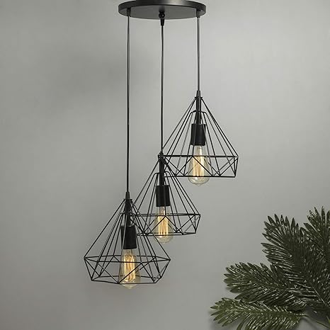 Buy Homesake 3 Lights Round Cluster Chandelier Black Diamond