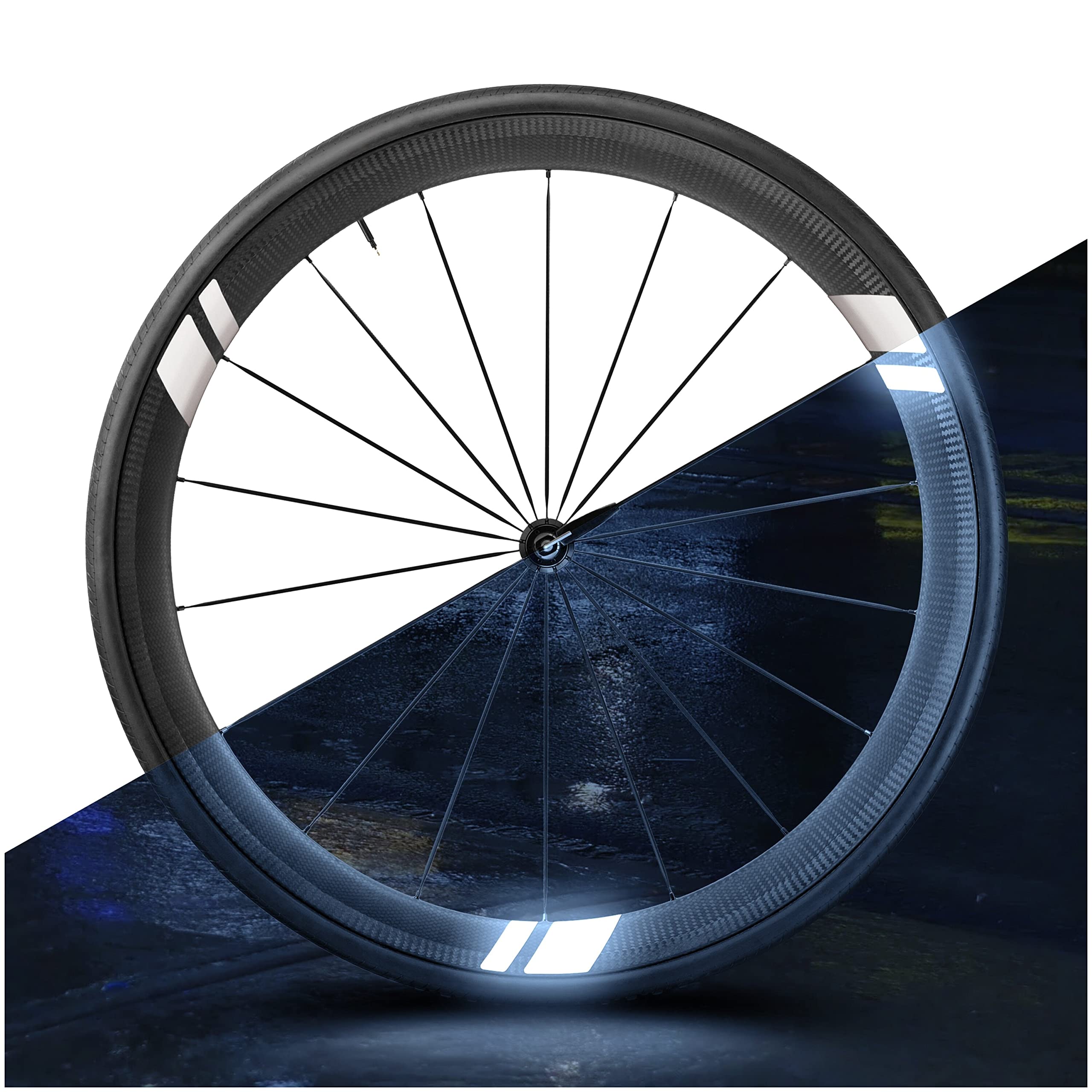 Luxshield Bicycle Reflector Stickers - Flash Arrow - Set of 12 for High Profile Bicycle Rim - Complementary to Spoke Reflectors - Bicycle Foil Rim Stickers