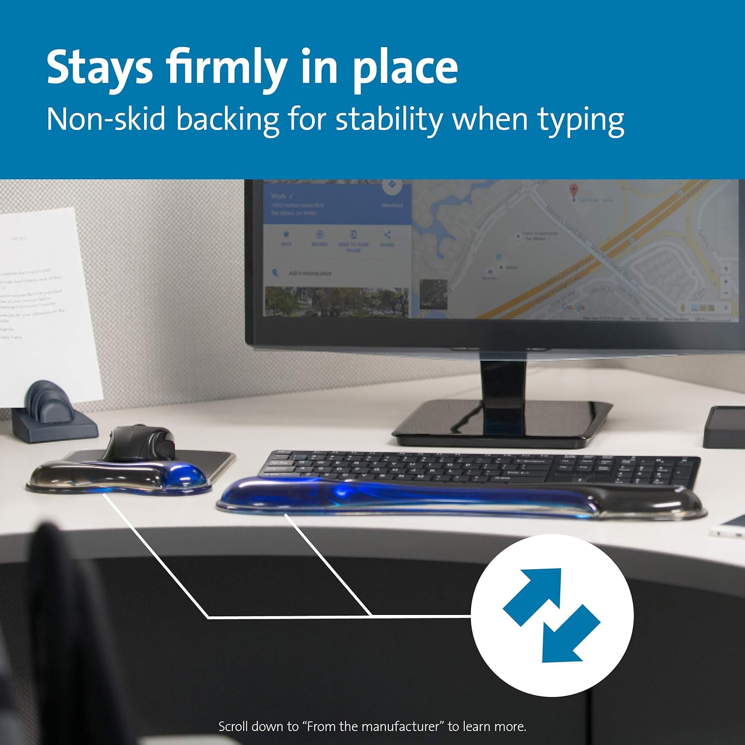 Kensington Duo Gel Mouse & Keyboard Wrist Rest Bundle, Blue (K52920WW): Computers & Accessories
