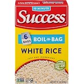 Success Boil-in-Bag Rice, White Rice, 21-Ounce Box, Pack of 1 | Precooked rice bag for quick and easy meals, stovetop or microwave, ready in 10 minutes, gluten-free, kosher, non-GMO