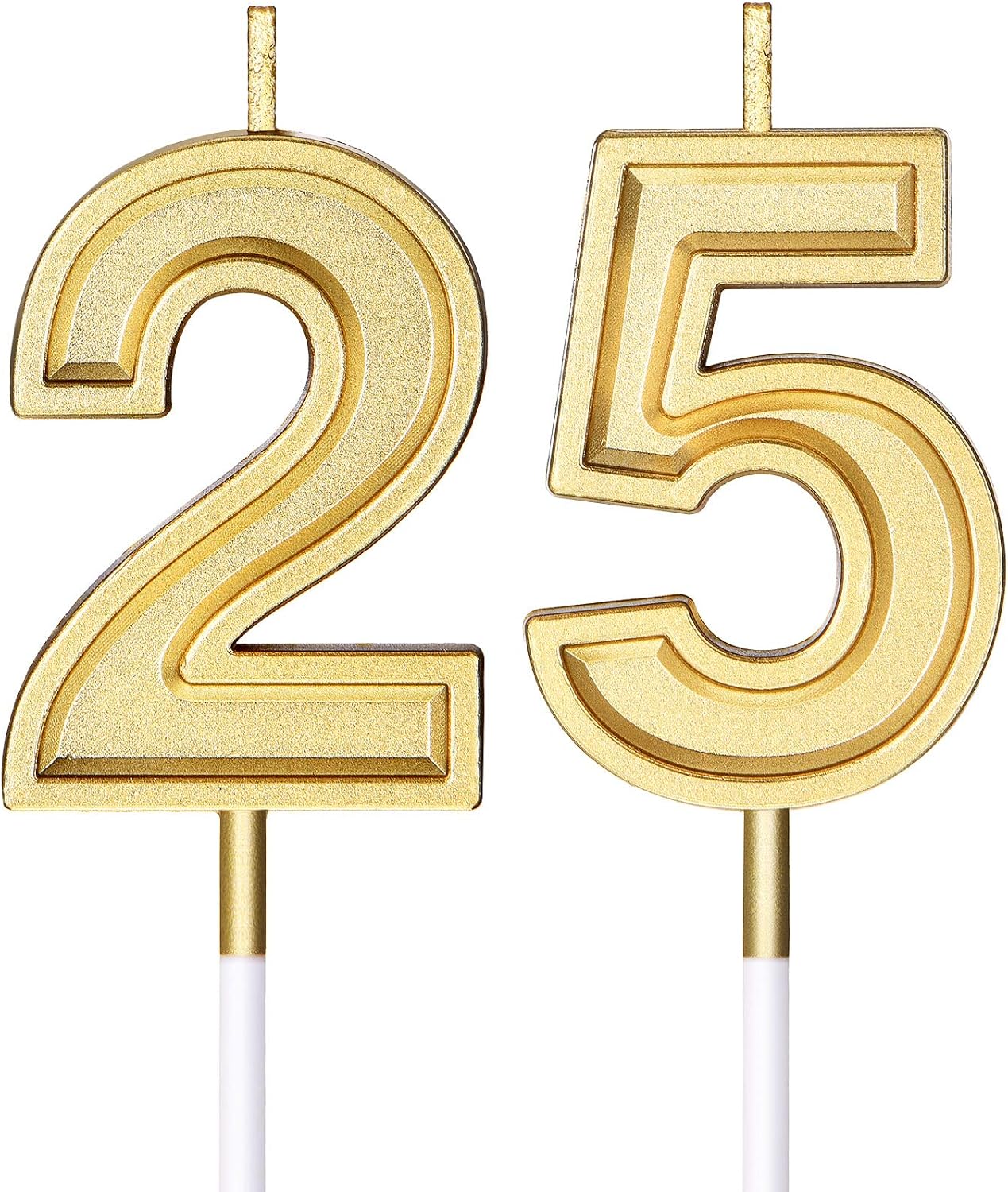 25th Birthday Candles Cake Numeral Candles Happy Birthday Cake Candles Topper Decoration for Birthday Wedding Anniversary Celebration Favor