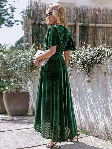 green emerald velvet dress Off-Shoulder Long Emerald Green Prom Dress main image 1