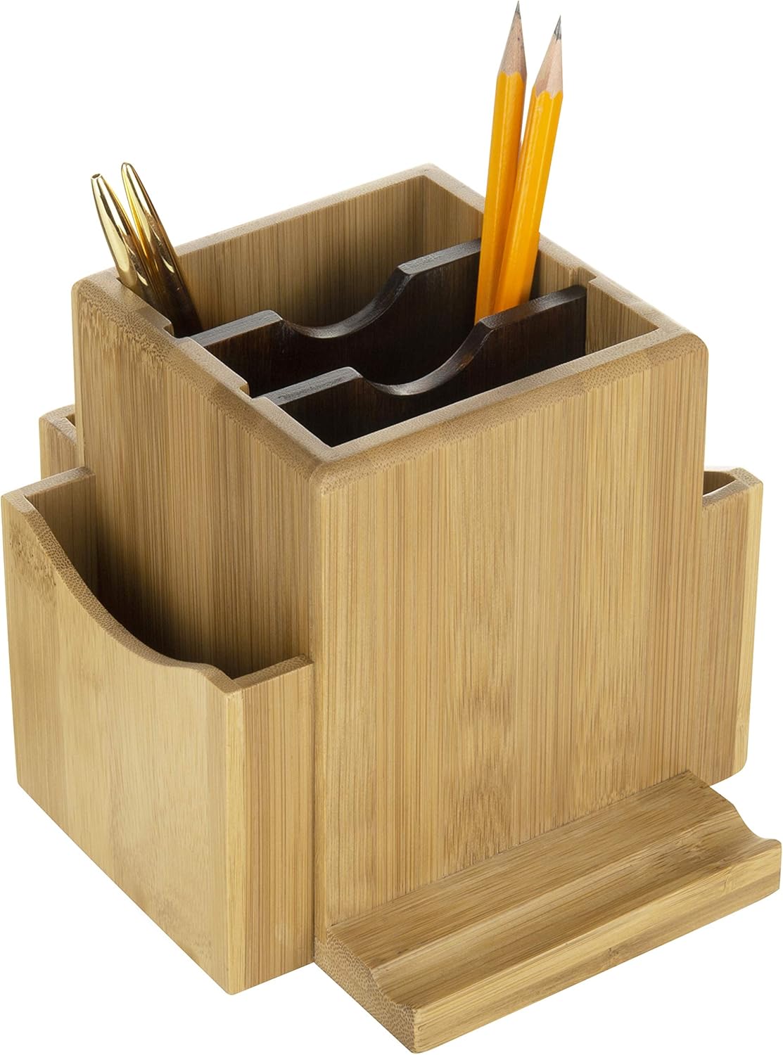 Best desk supplies organiser, wood cell phone stand pencil holder desk organizer