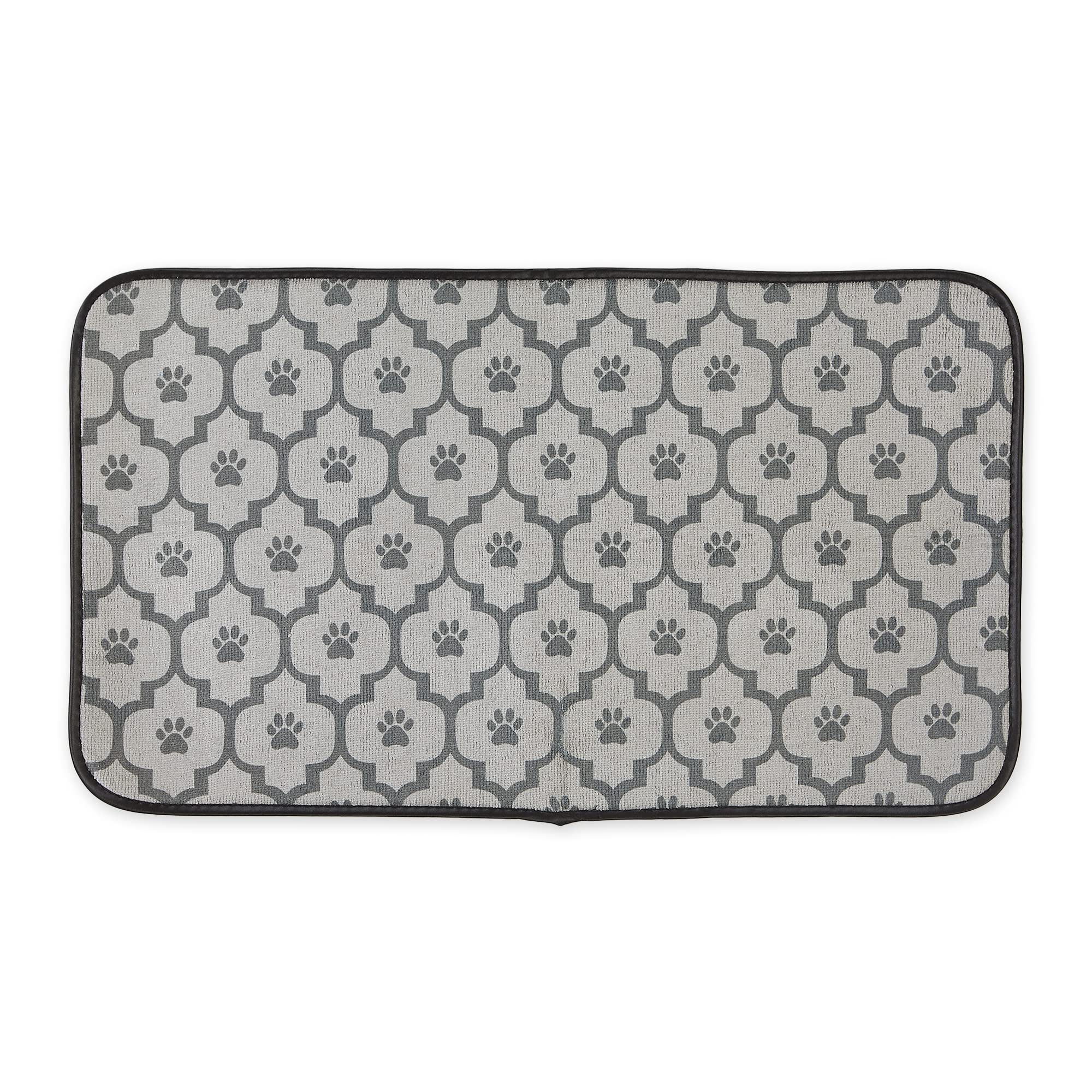 Bone Dry Machine Washable, Ultra Absorbent Pet Mat, Large, 14 x 24, Gray Lattice — image 1