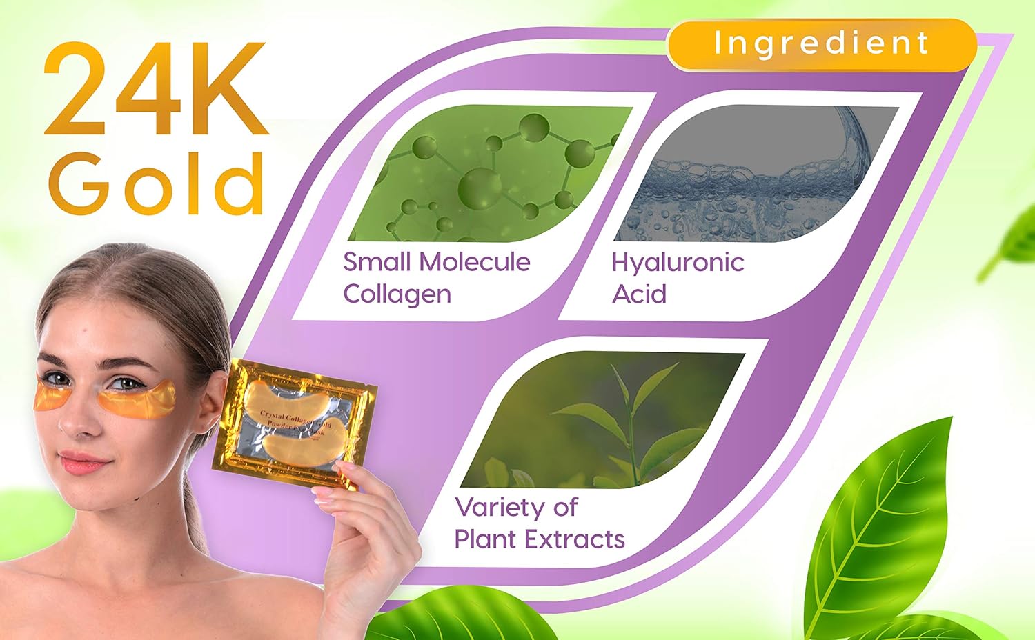 Under Eye Patches, Eye Mask, Gold Under Eye Mask, Gold Eye Mask, Eye Pads, Collagen Eye Patch, JUYOU Eye Patch For Anti-wrinkles, Puffy Eyes, Dark Circles, Fine Lines Treatment (30Pairs 24k Gold) : Beauty