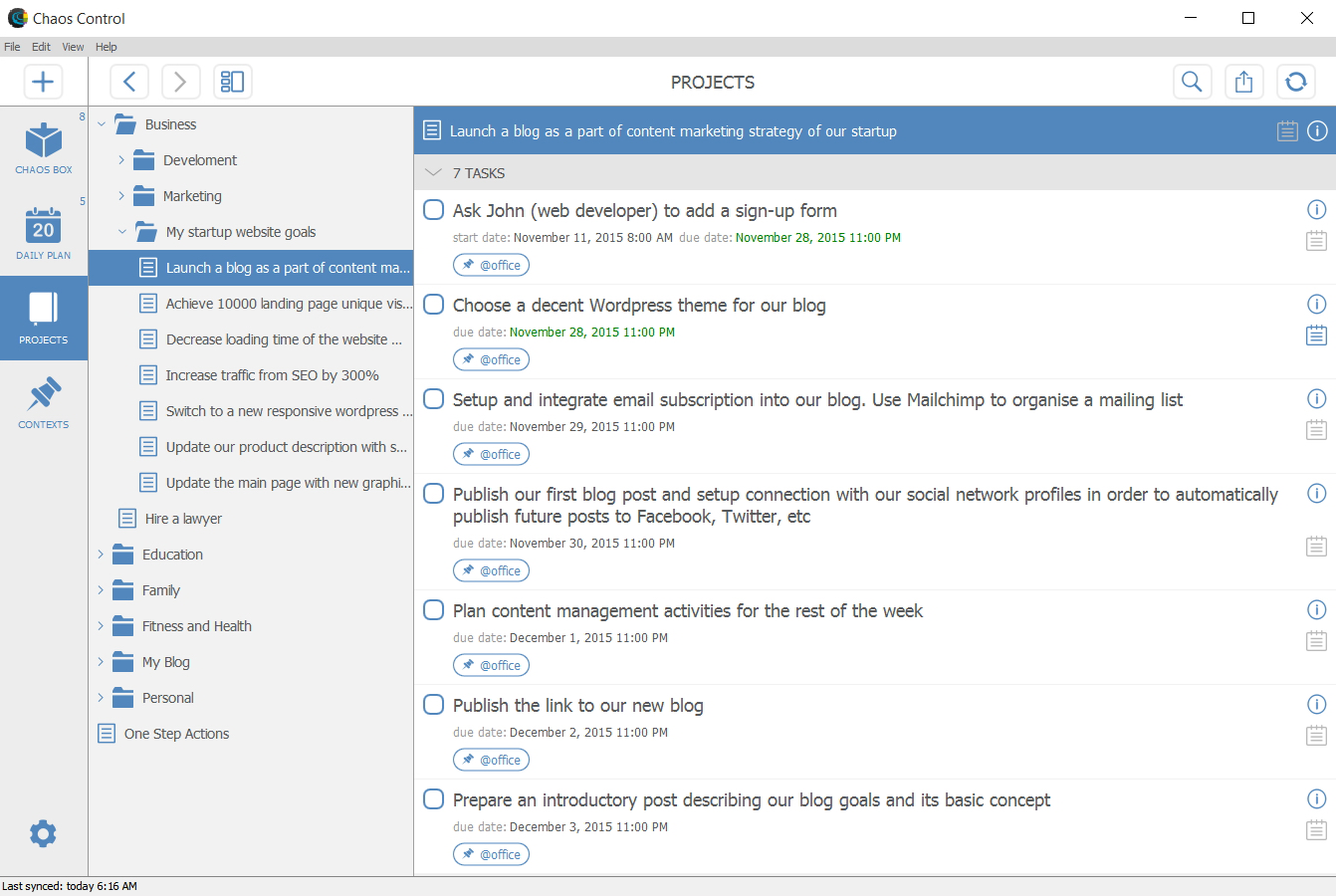 Chaos Control - personal organizer based on GTD [Download] - Thumbnail 5