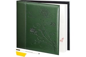 Artmag Photo Album Self Adhesive Scrapbook Album for 3x5 4x6 5x7 8x10 10x12 Pictures,40 Pages Leather Cover Magnetic DIY Albu