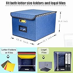 Desihum Collapsible File Organizer Box, filing